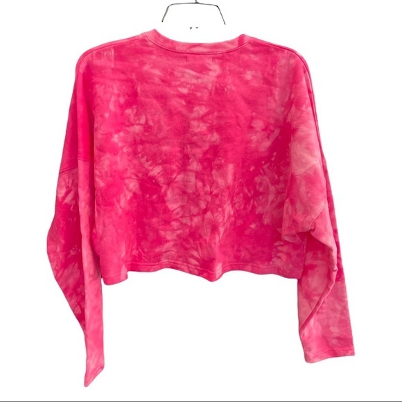 BP Long Sleeve Henley Tie-Dye Cropped Top - Picture 3 of 4